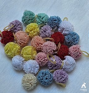 20 Mini Pompom Para Penteado Pet Cores Sortidas