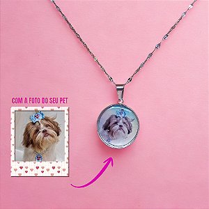 Colar Personalizado Com a Foto do Seu Pet Pingente 20 mm