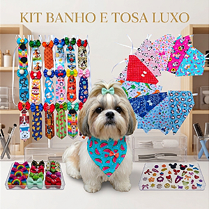 KIT Luxo Para Banho e Tosa Laços, Gravatas e Bandanas (Várias Opções)