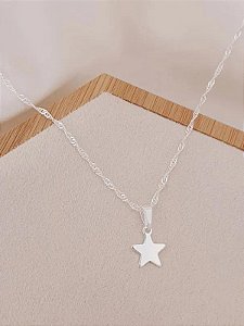 Colar de Estrela - Folheado a prata