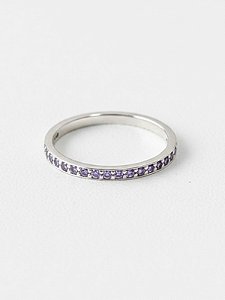 Anel aparador Stars Roxa - Prata 950