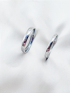 Par de Aliança Julieta 2mm e 3mm - Aço Inox