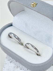 Par de Aliança Julieta 2mm e 3mm - Aço Inox
