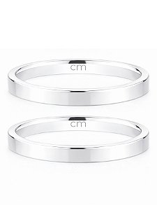 Par de Aliança Holanda 2mm - Prata 950