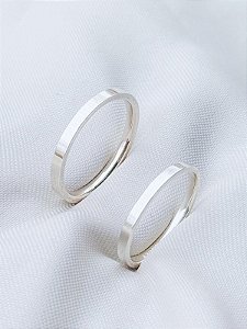 Par de Aliança Holanda 2mm - Prata 950
