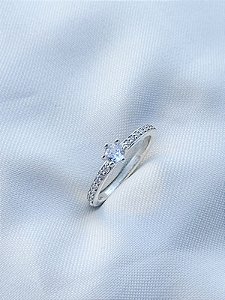 Anel Solitário Romantic - Prata 950