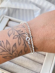 Pulseira Dupla - Folheado a prata