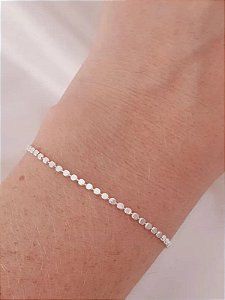 Pulseira mini esferas 2mm - Folheado a prata