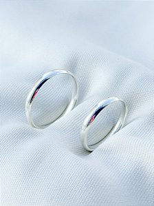 Par de Aliança Julieta 3mm - Prata 950