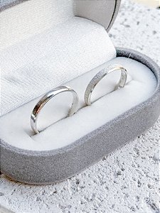 Par de Aliança Snow White 3mm  - Prata 950