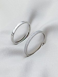 Par de Aliança Snow 2mm - Aço Inox