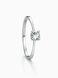 Anel Solitário Malta Cristal - Aço Inox