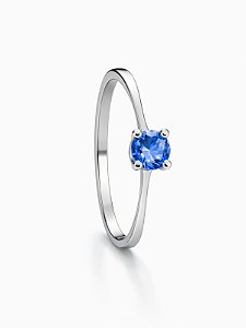 Anel Solitário Malta Azul- Aço Inox