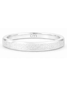 Anel Aliança Diamantada 3mm - Prata 950 (Unidade)