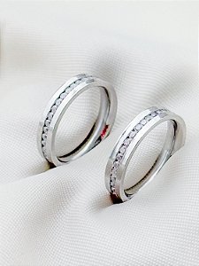 Par de Aliança Bella 4mm - Aço Inox