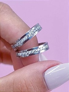 Par de Aliança Bella 4mm - Aço Inox