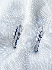 Par de aliança diamantada 2mm - Aço Inox