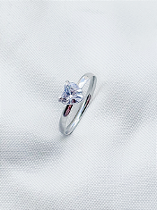 Anel Solitário Love Cristal - Aço Inox