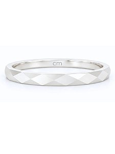 Anel Aliança Geométrica 2mm - Prata 950 (Unidade)