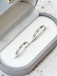 Par de Aliança Julieta 2mm - Prata 950