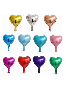 10 mini balão de coração - Cores sortidas