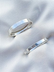 Par de Aliança Holanda 2mm + 3mm - Prata 950