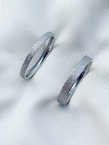 Par de Aliança diamantada 2mm e 3mm - Aço Inox