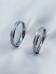 Par de aliança diamantada 3mm - Aço Inox