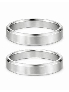 Par de Aliança Chanfrada 4mm - Aço Inox
