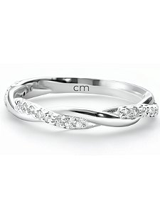 Anel Aliança Mônaco com pedra - Prata 950 (Unidade)