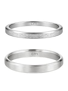 Par de Aliança Snow 3mm - Aço Inox