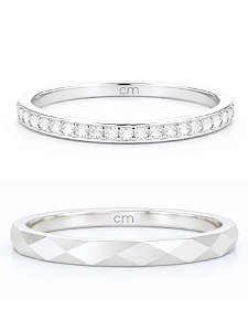 Par de aliança Amsterdã - Prata 950