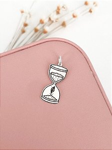 Pingente Ampulheta Floral - Prata 925