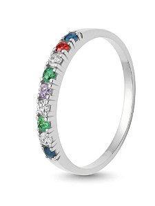 Anel Solitário Pace Rainbow - Prata 950