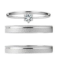 Par de Aliança delicate 3mm + Solitário cristal - Aço inox