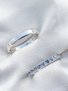 Par de Alianças Pace blue - Prata 950