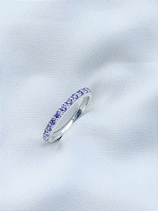 Anel Aparador Pace Roxa - Prata 950