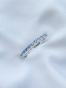 Anel Aparador Pace Azul - Prata 950