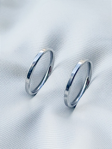 Par de Aliança Chanfrada 2mm - Aço Inox