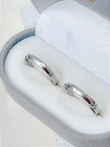 Par de Aliança geométrica 3mm - Aço Inox