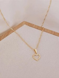 Colar coração simples - Folheado a ouro