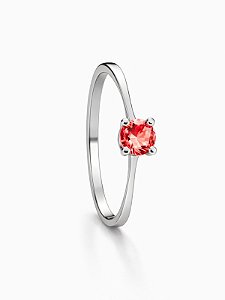 Anel Solitário Malta vermelho - Aço Inox