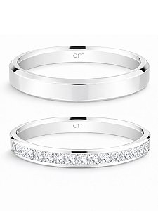 Par de Aliança Jessy - Prata 950