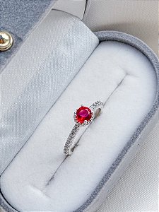 Anel Solitário Jasmin - Prata 950