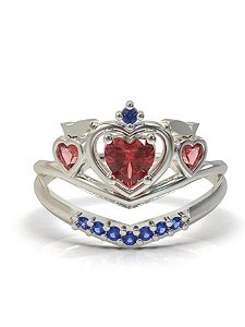 Anel Solitário Princesa Branca de neve - Prata 950