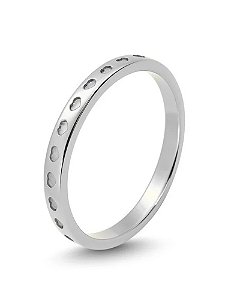 Anel aparador mini corações - Prata 950