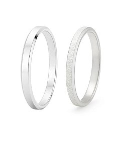 Par de Aliança Snow 2mm - Prata 950