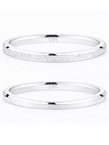 Par de Aliança Snow 2mm - Prata 950