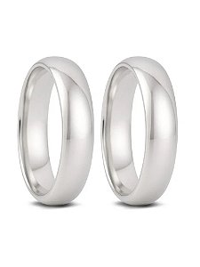 Par de Aliança Julieta 5mm - Prata 950
