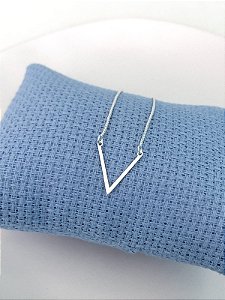 Colar em v - Prata 925